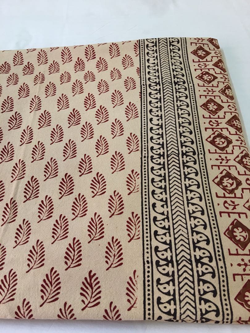 インド　ブロックプリント　ベットシーツ　&枕カバー