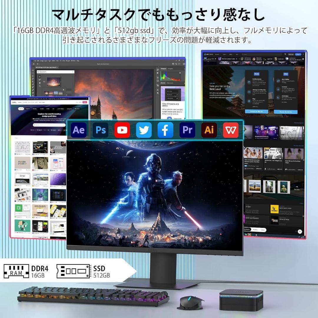 【R1591-117-370】ミニpc n100 mini pc　ミニパソコン
