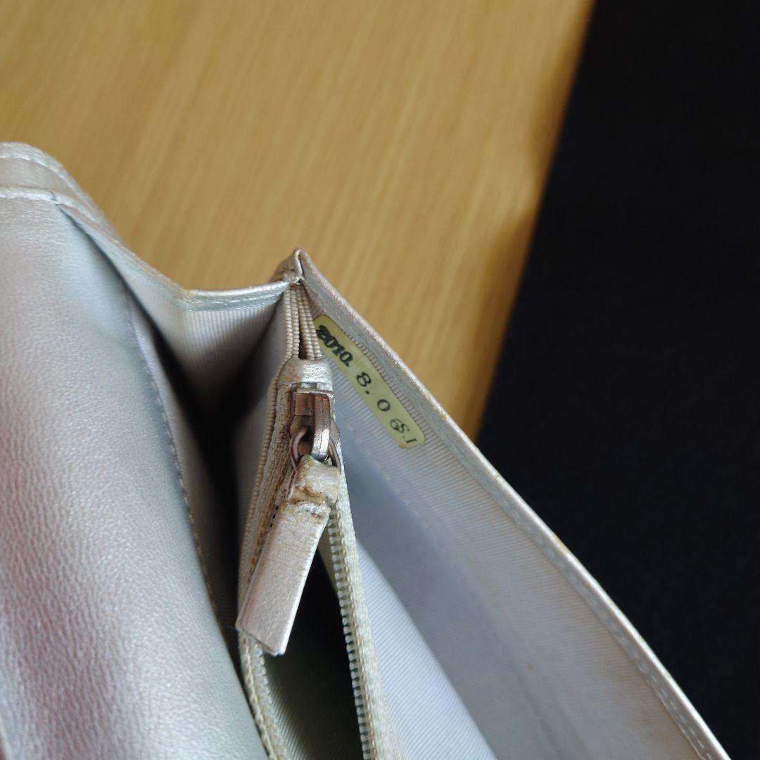 シャネル マトラッセ ラムスキン 長財布 シルバー