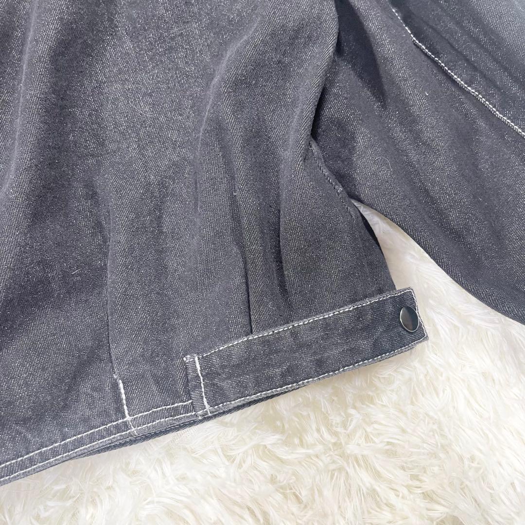 762 【美品】カプリシュレマージュ ノーカラー デニム ジャケット