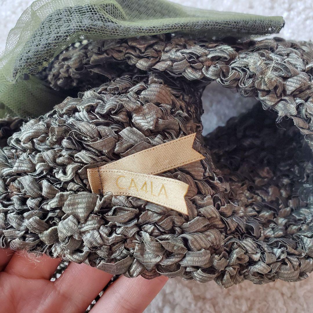 美品　CA４LA　カシラ　ヘアバンド　カーキ　カジュアル