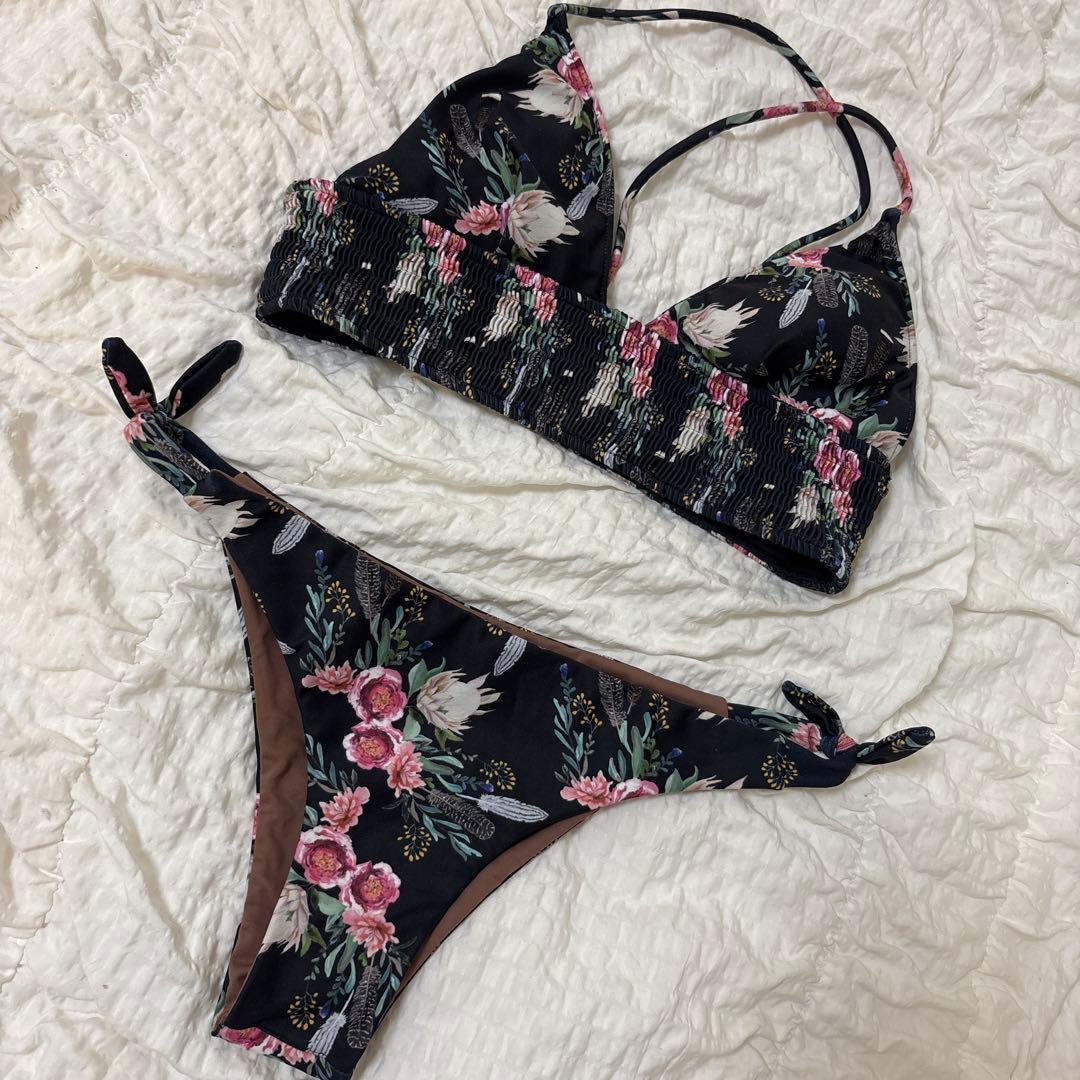 アリシアスタン フローラル柄 セパレート水着 M