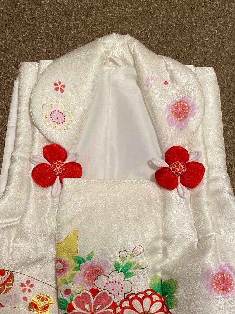 【七五三】正絹被布着物セット　３歳用