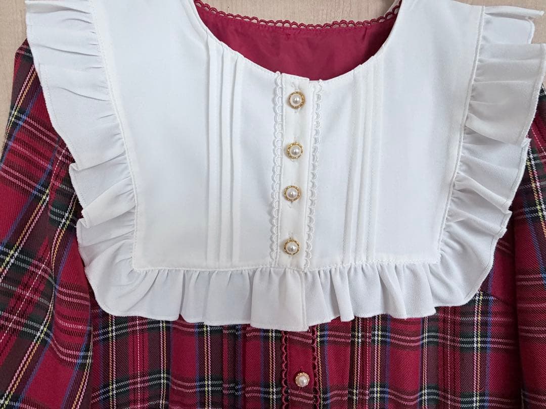 Amavel Dolly Holidayチェックティアードワンピース