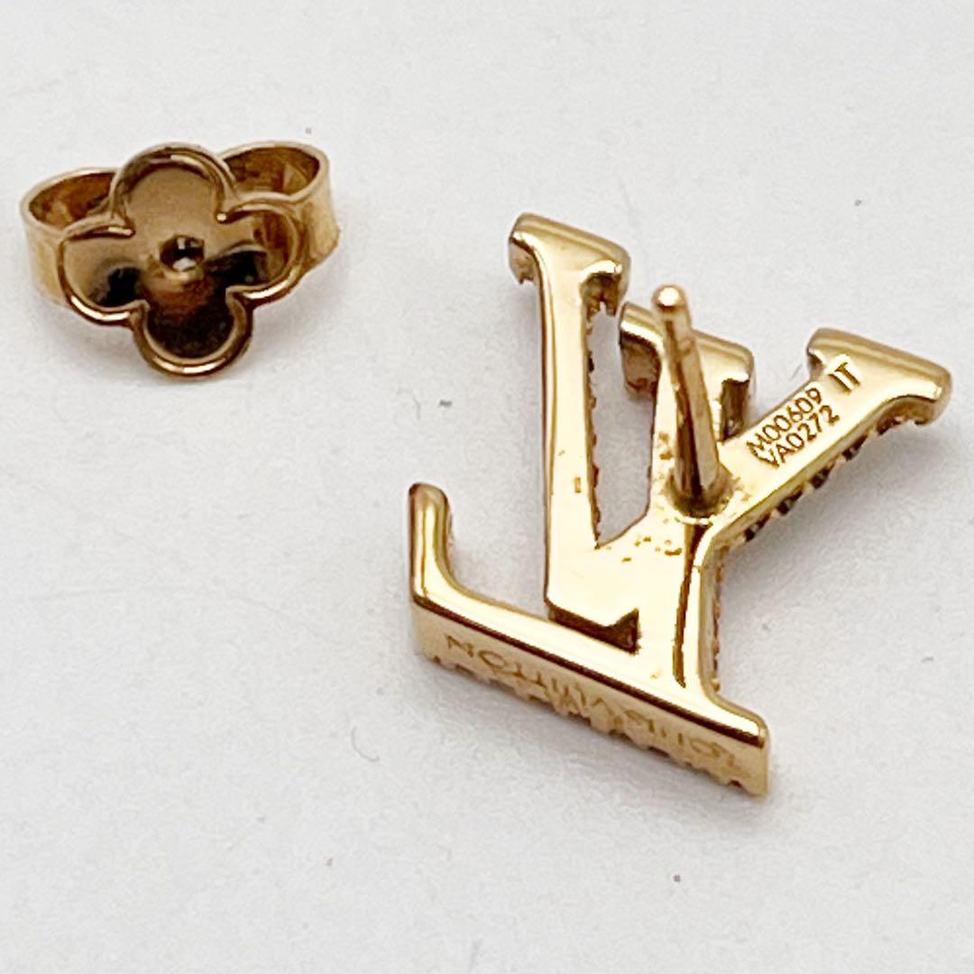 ルイヴィトン ピアス LV アイコニック ストラス メタル ゴールドカラー 片方