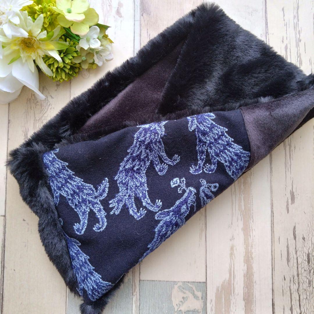 【ミナペルホネン】ハンドメイド　wolf＆flower　タンバリン　スヌード