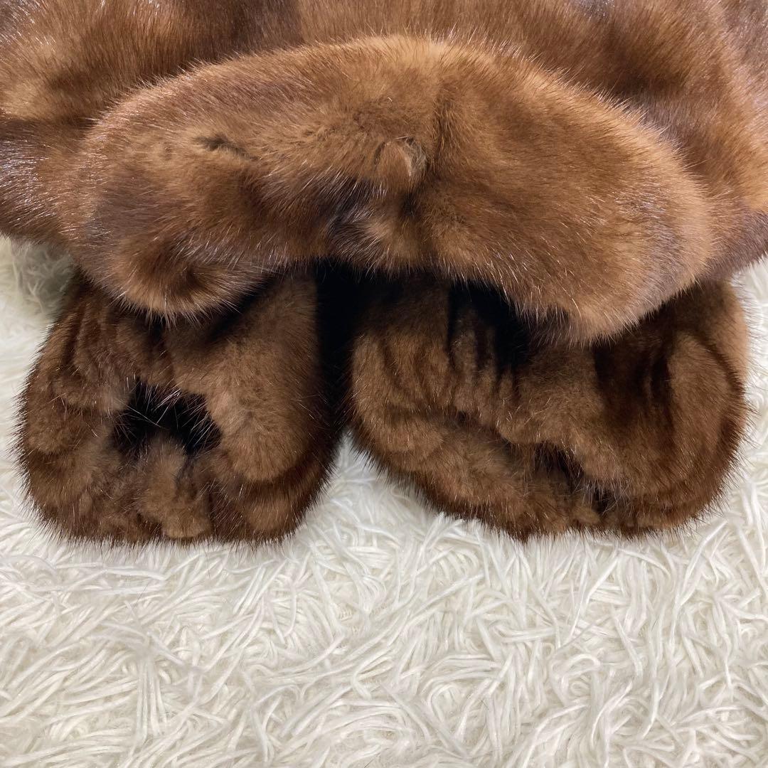なめし◎美品✨サガミンク ミンクファー 毛皮 デミバフミンク 総丈85 Lサイズ