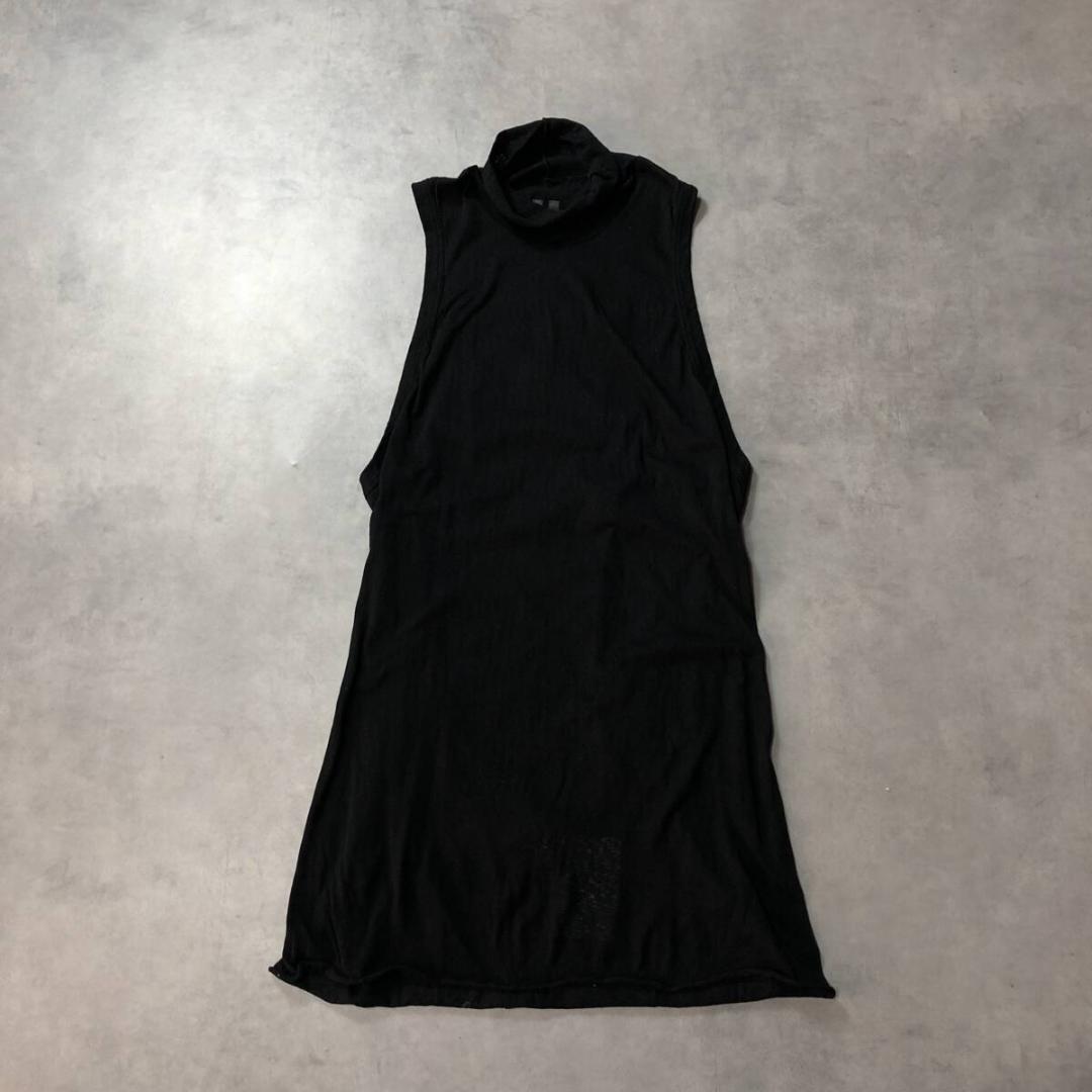 GQ3478◇rick owens : ハイネック ノースリーブカットソー◇