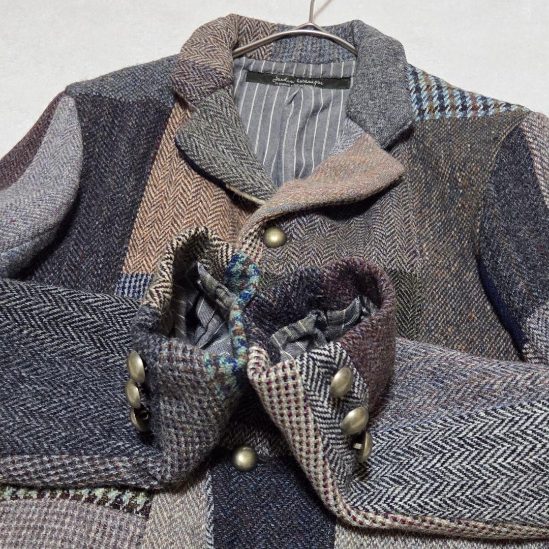 【美品】ハリスツイード 再構築　パッチワーク ツイード ジャケット M