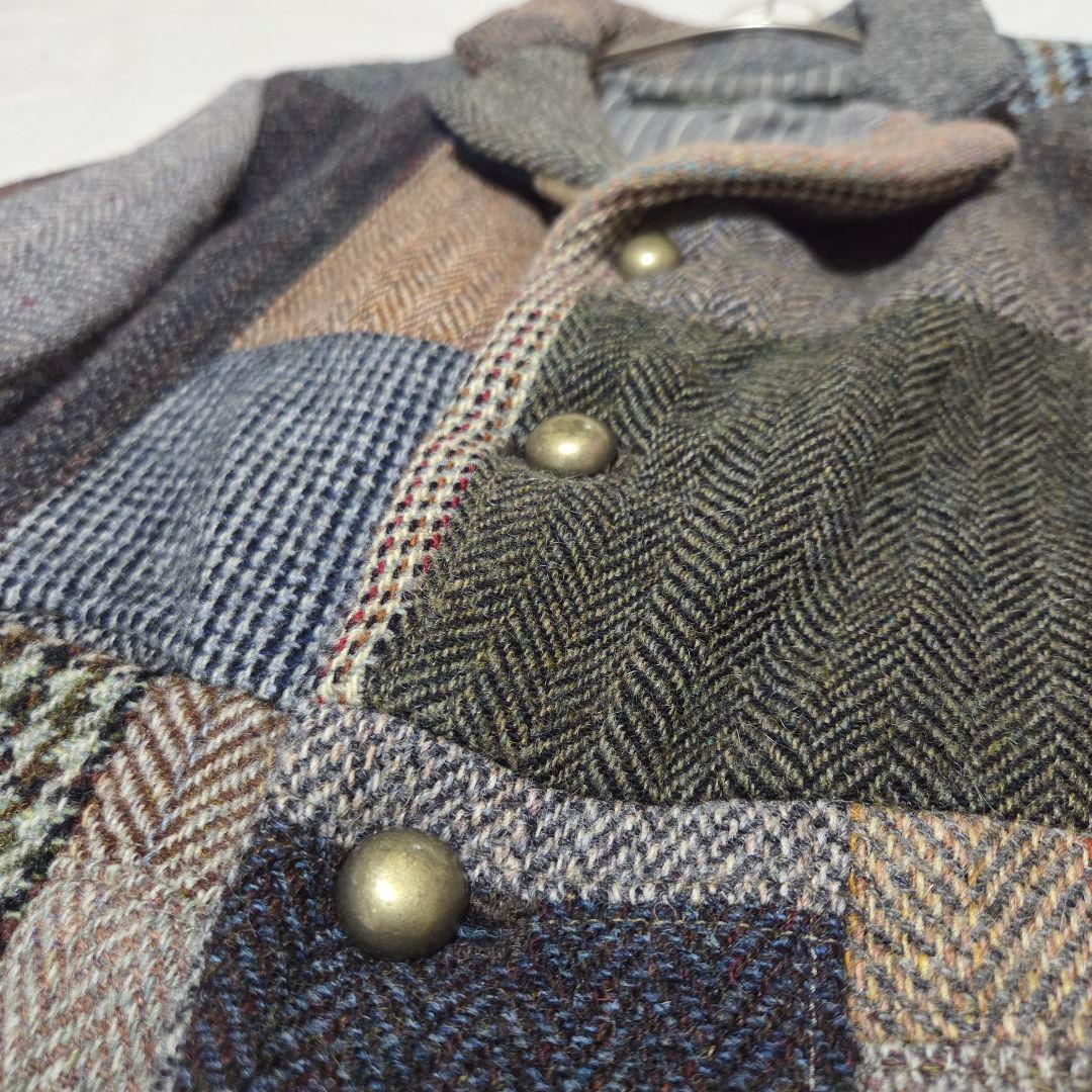 【美品】ハリスツイード 再構築　パッチワーク ツイード ジャケット M