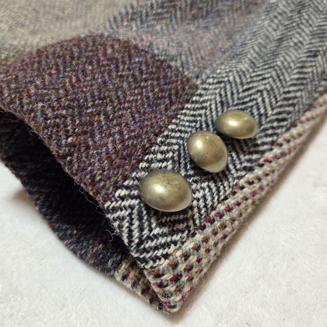 【美品】ハリスツイード 再構築　パッチワーク ツイード ジャケット M