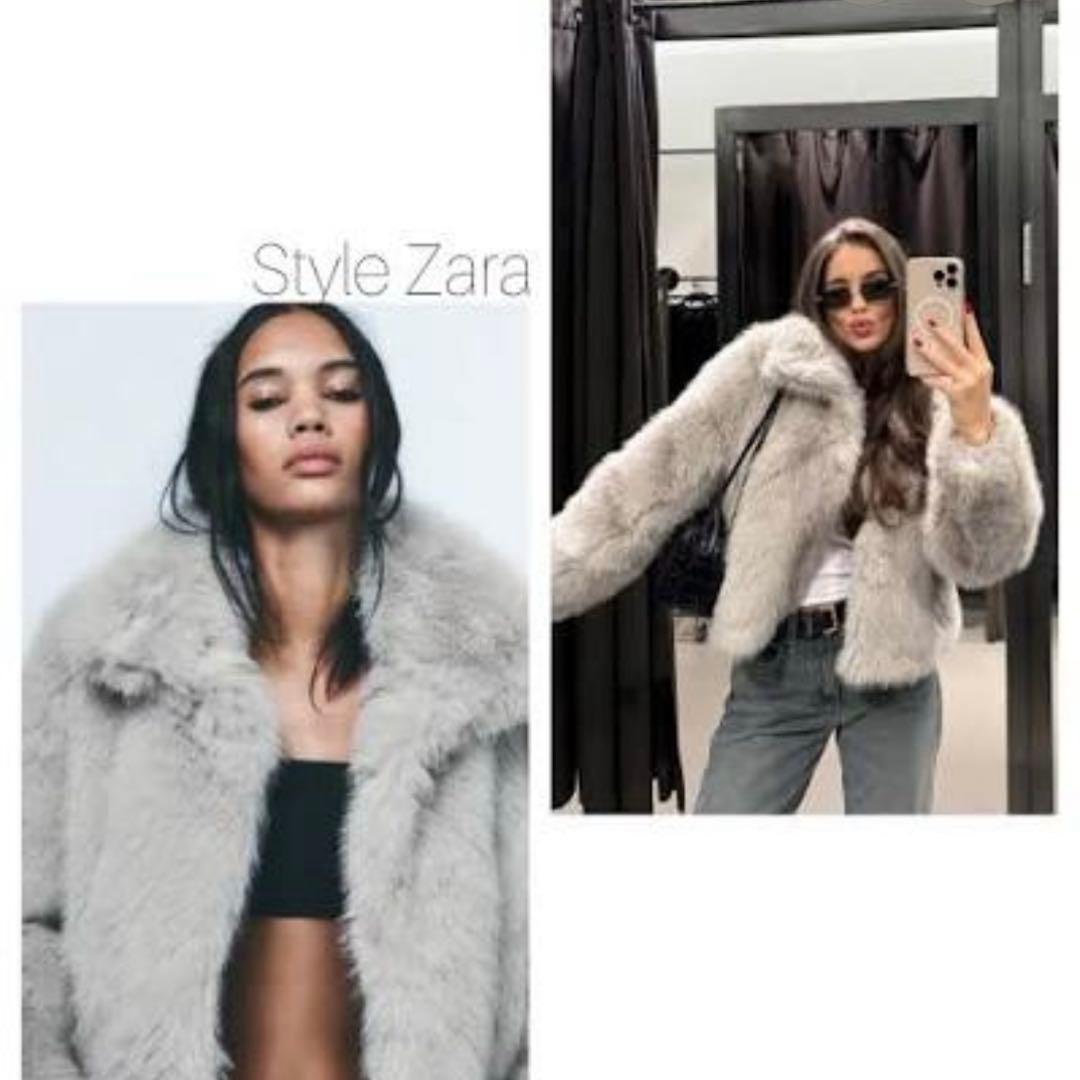 ZARA フェイクファーショートコート 1255/768 XS