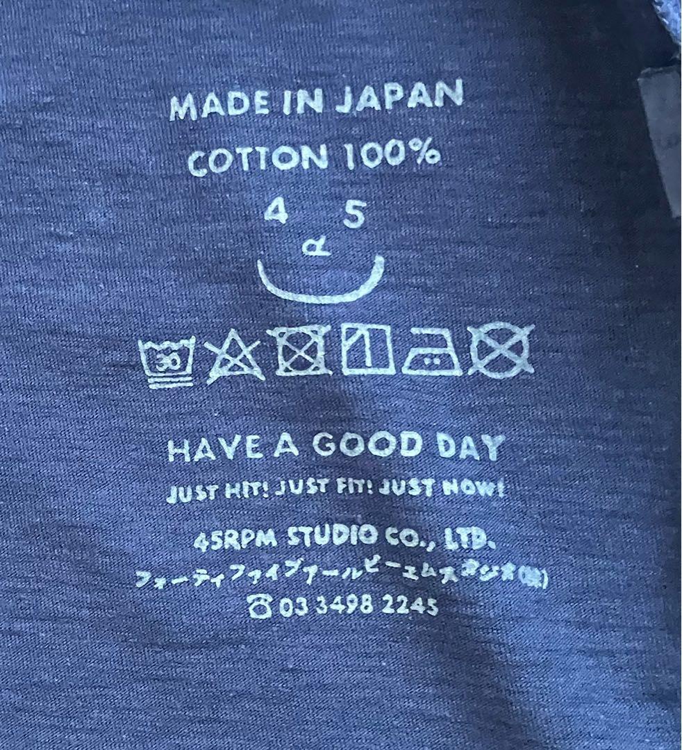 45rpmレディースノースリーブポロシャツ ネイビー ロゴ刺繍