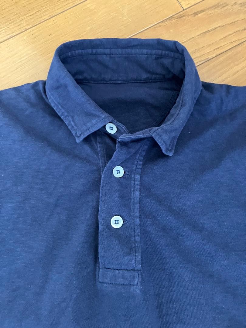 45rpmレディースノースリーブポロシャツ ネイビー ロゴ刺繍