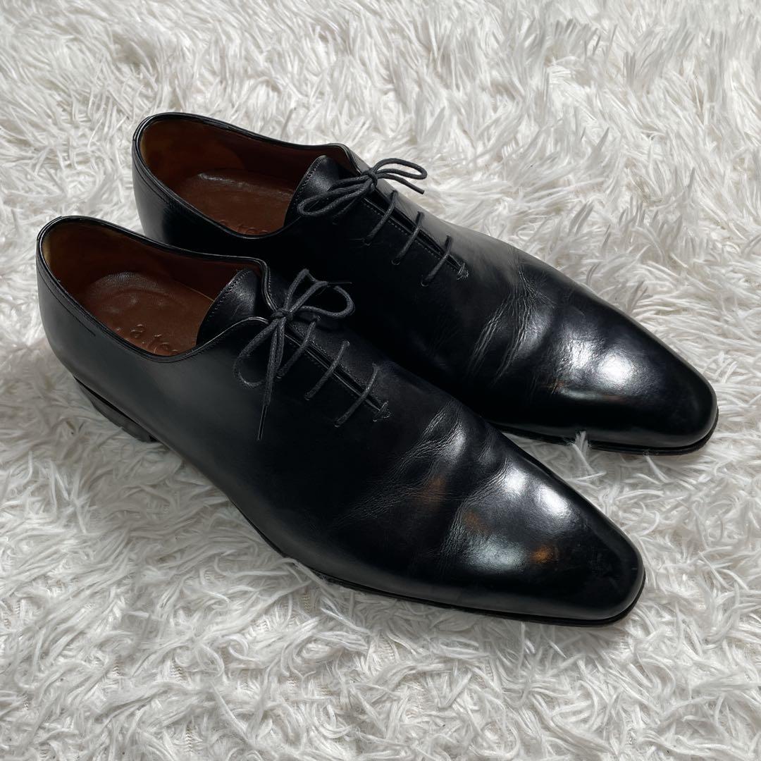 アテストーニ　内羽根　ドレスシューズ　レザー　ホールカット　ブラック　黒　26