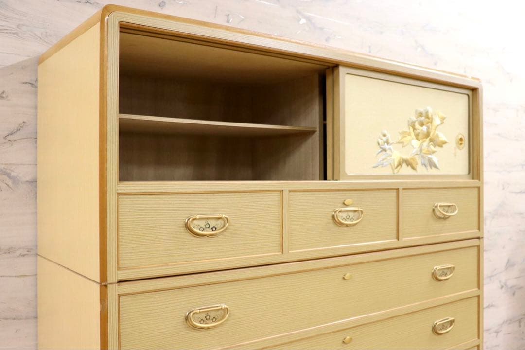 GMGK511○彩幸 整理箪笥 桐箪笥 9段チェスト タンス 収納家具 和家具