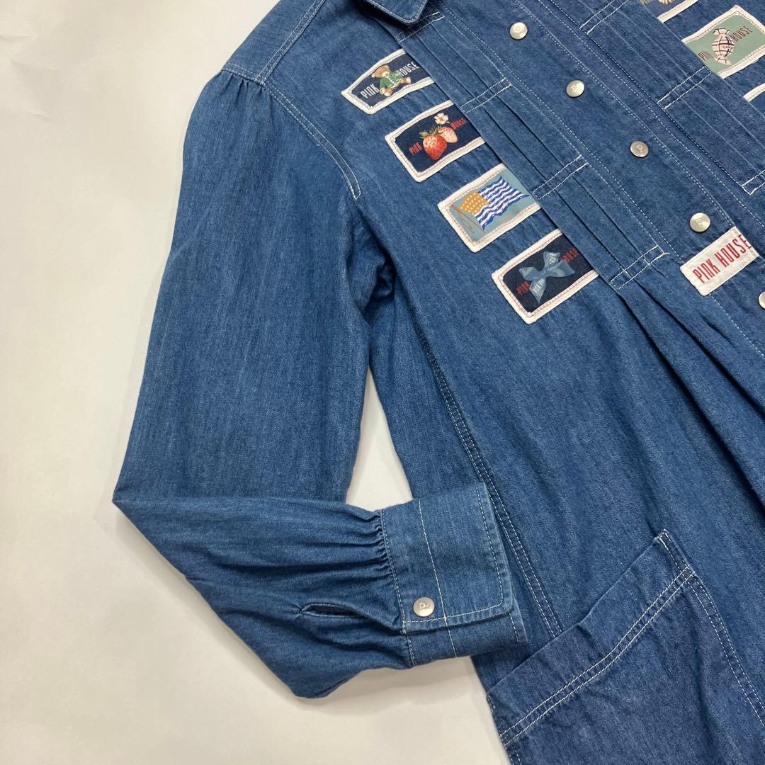 【美品】ピンクハウス ワッペン使い ソフトデニムワンピース/2021年