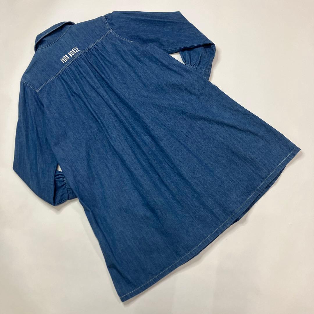 【美品】ピンクハウス ワッペン使い ソフトデニムワンピース/2021年