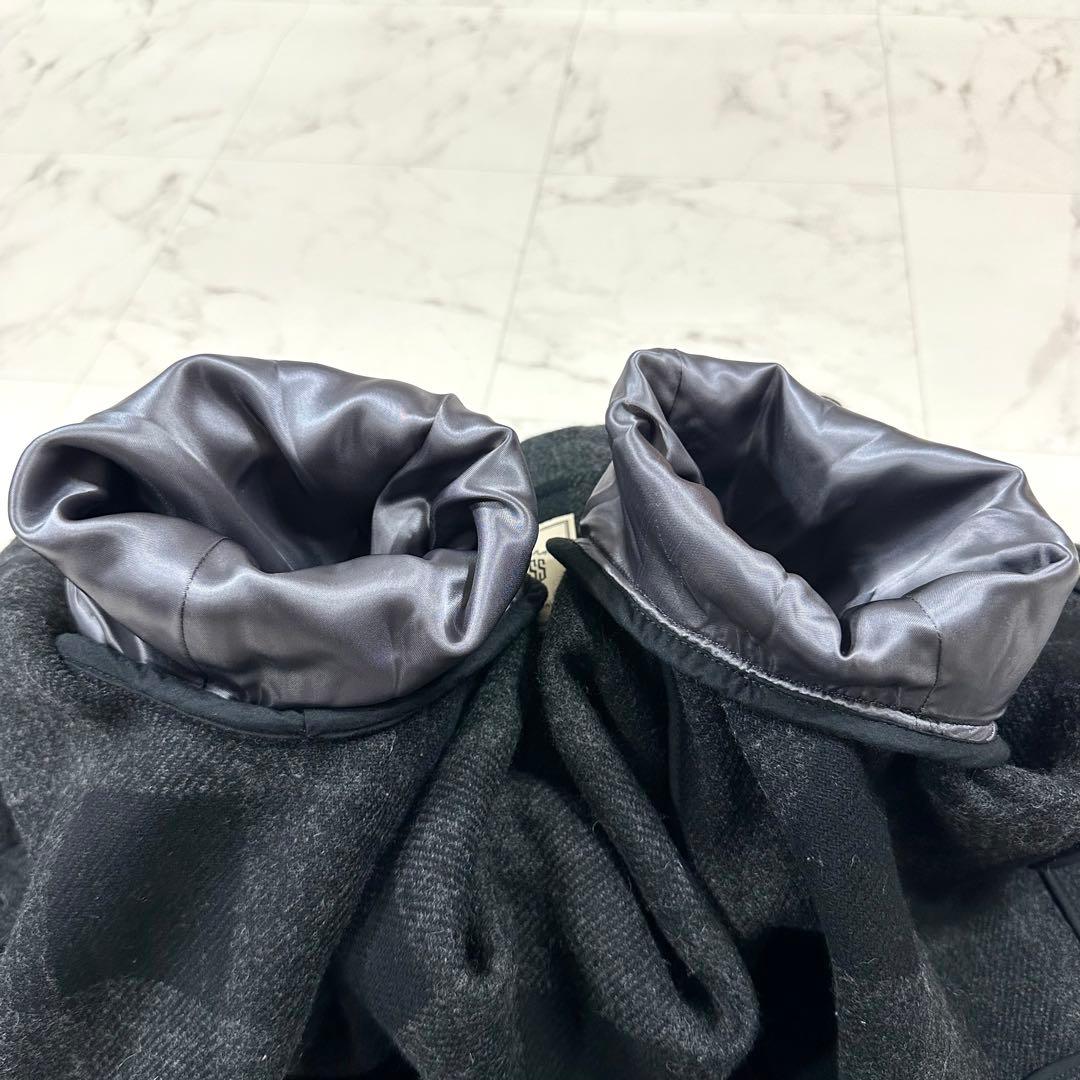 【美品】J.PRESS ジェイプレス ダッフルコート ウール混 ダークグレー L