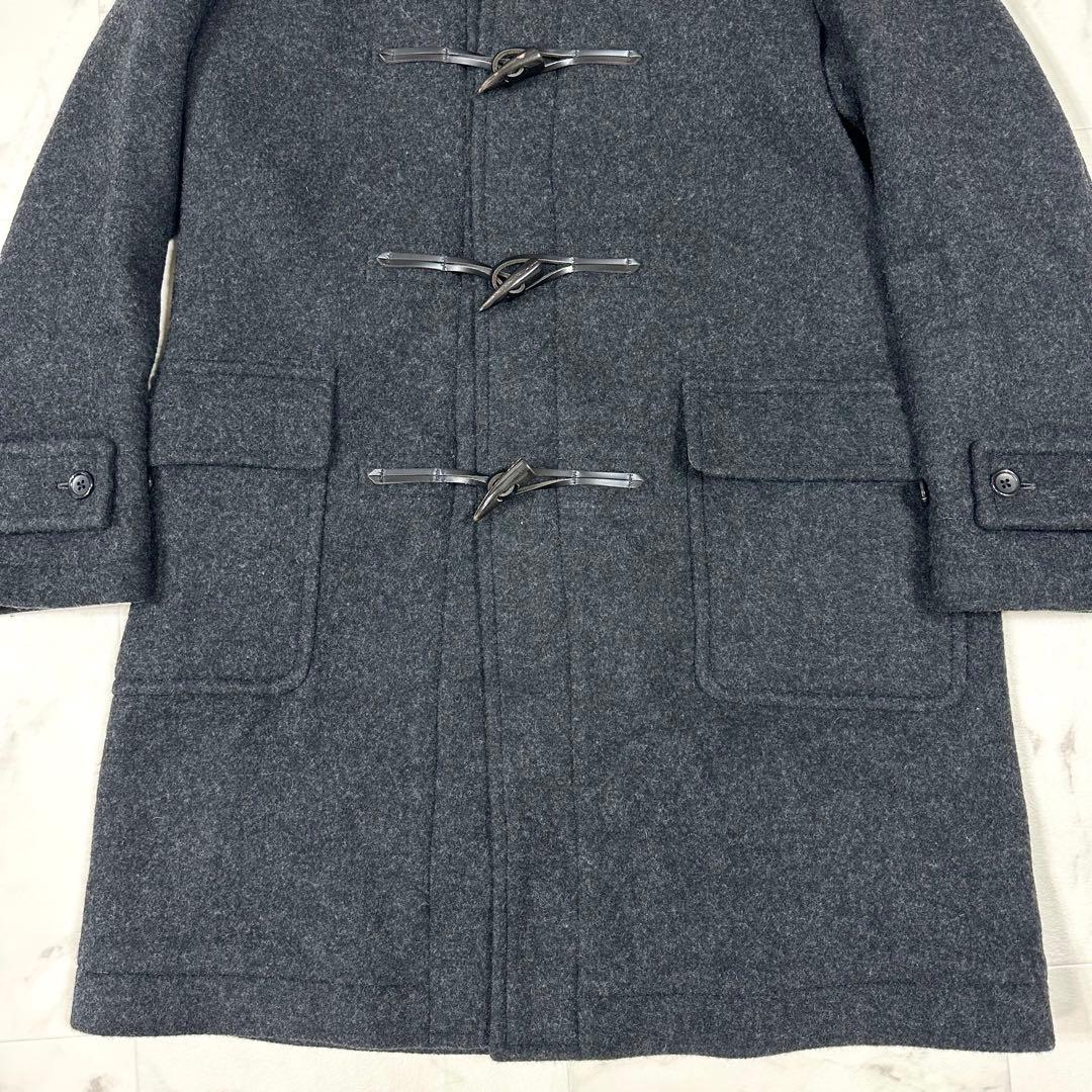 【美品】J.PRESS ジェイプレス ダッフルコート ウール混 ダークグレー L