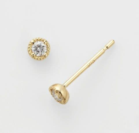 ageteアガット　K18ダイヤモンドピアス　片耳のみ