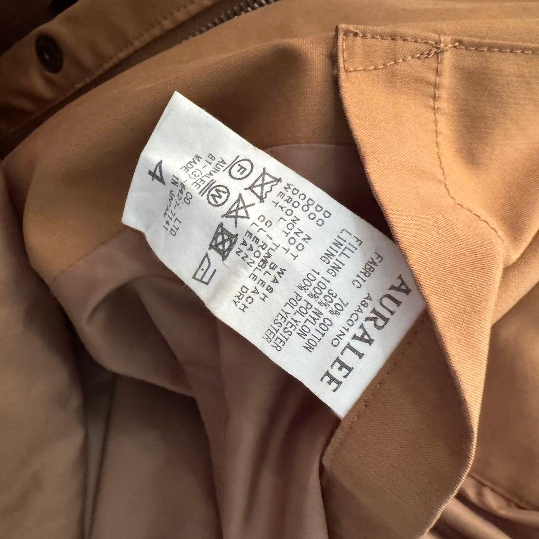 ジャケット・アウター AURALEE FINX NYLON OX BATTINGHOODED COAT