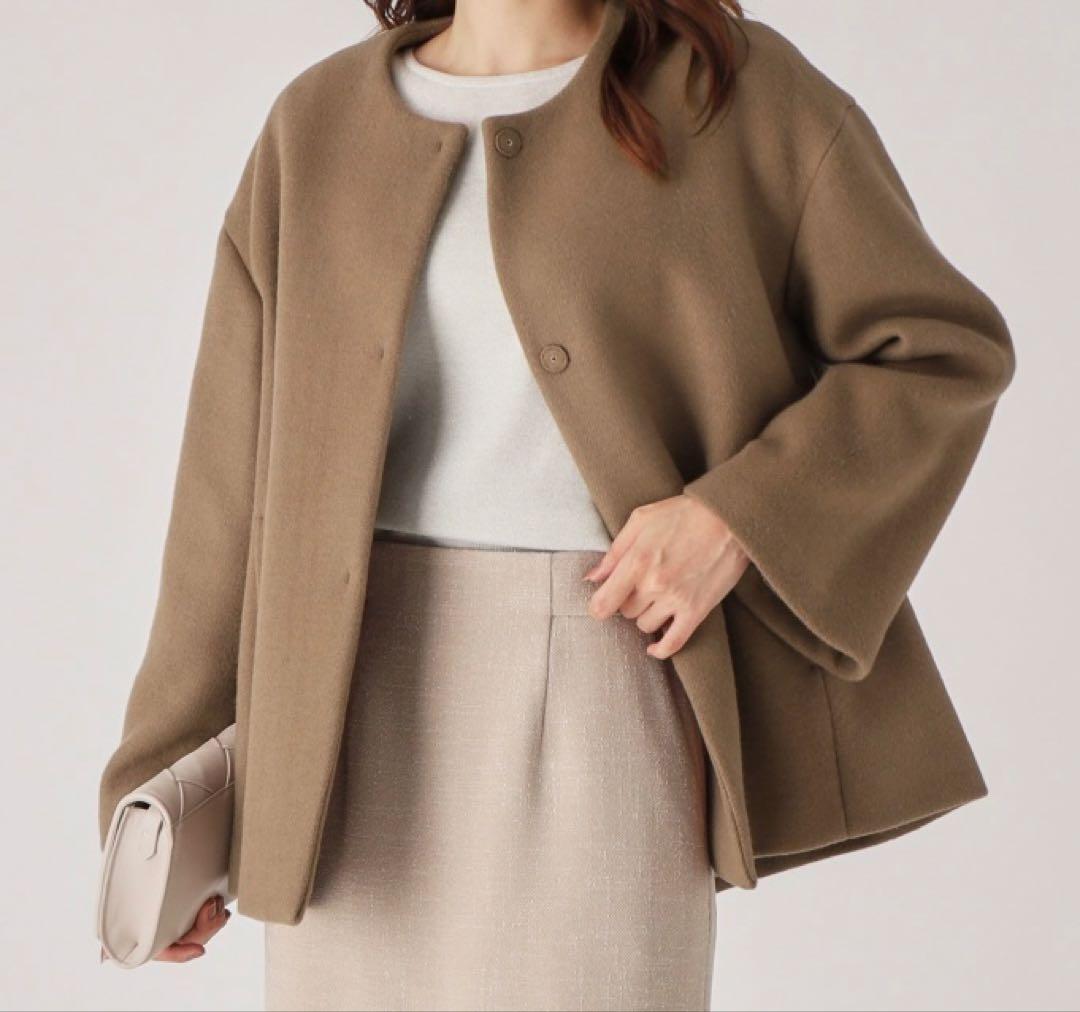 COUP DE CHANCEノーカラーコートM