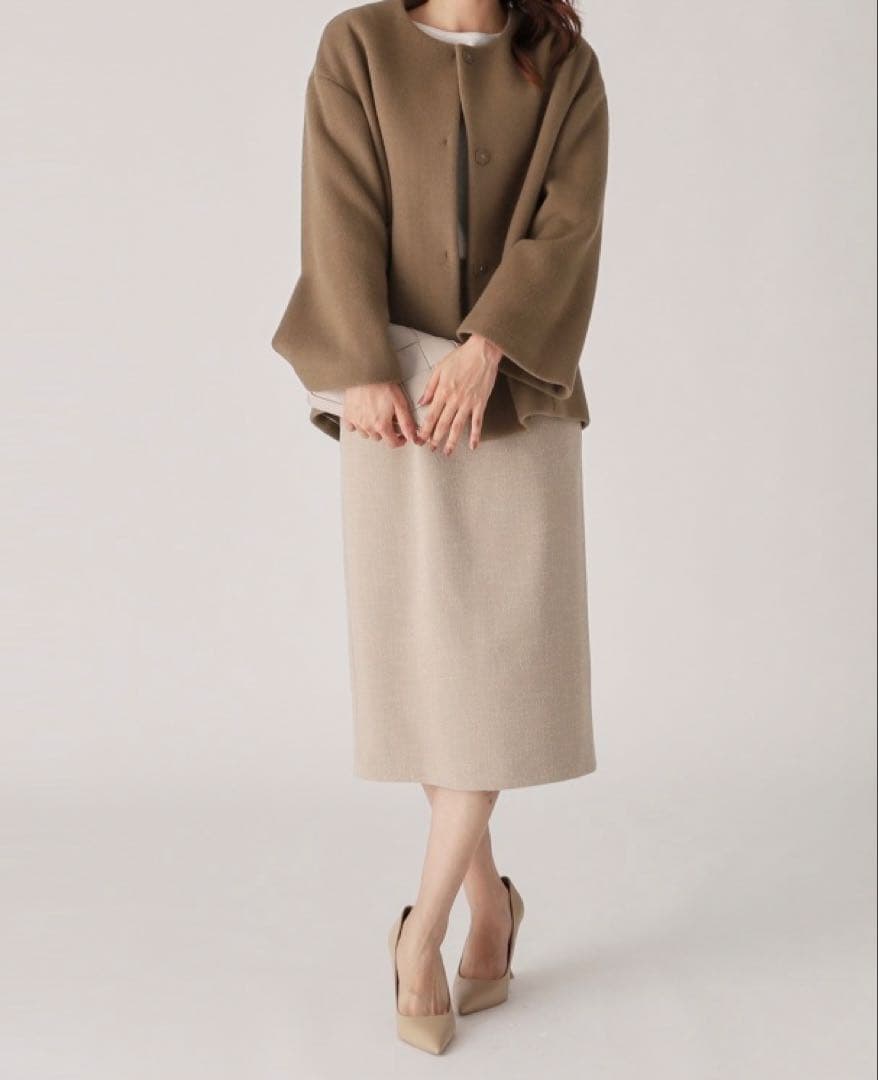 COUP DE CHANCEノーカラーコートM