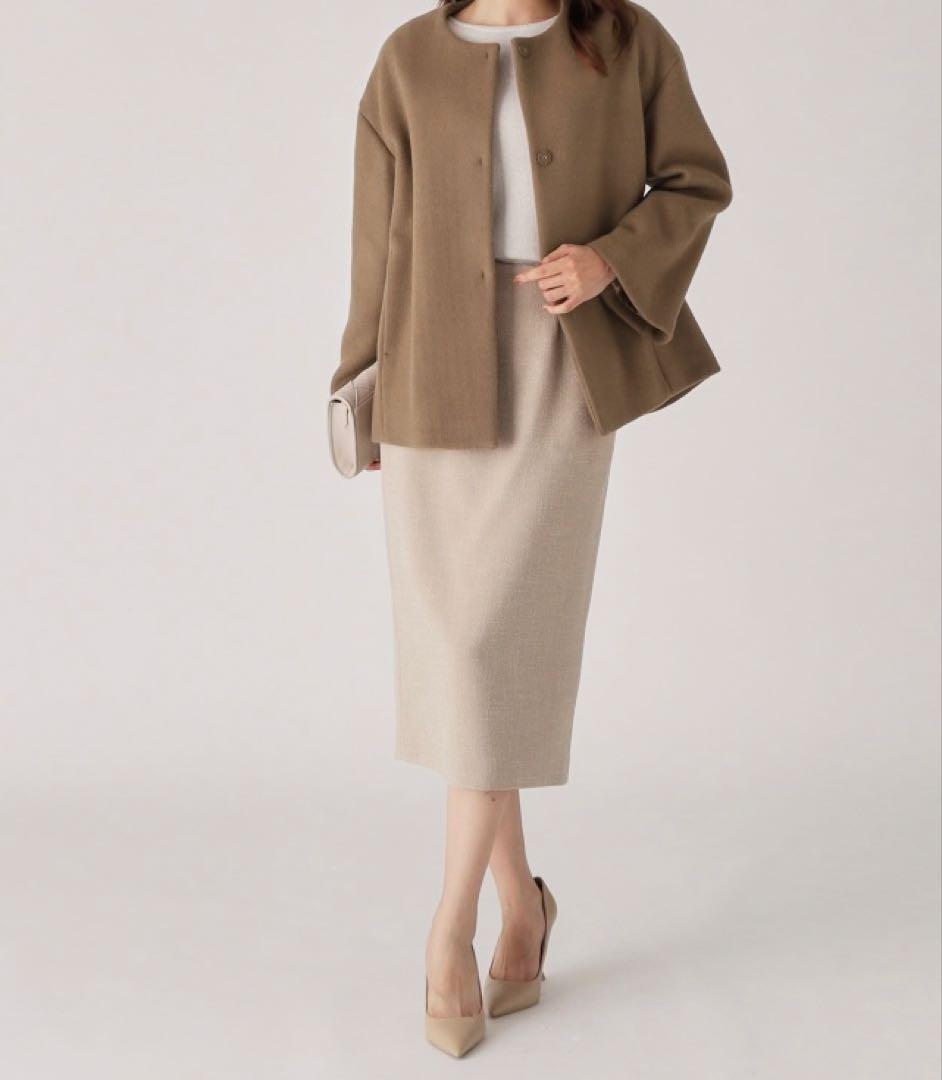 COUP DE CHANCEノーカラーコートM