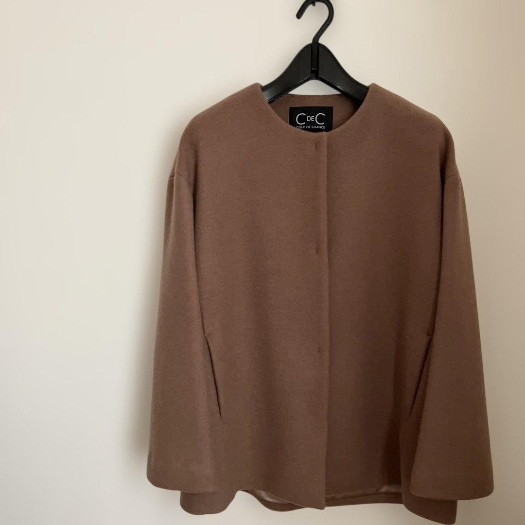 COUP DE CHANCEノーカラーコートM