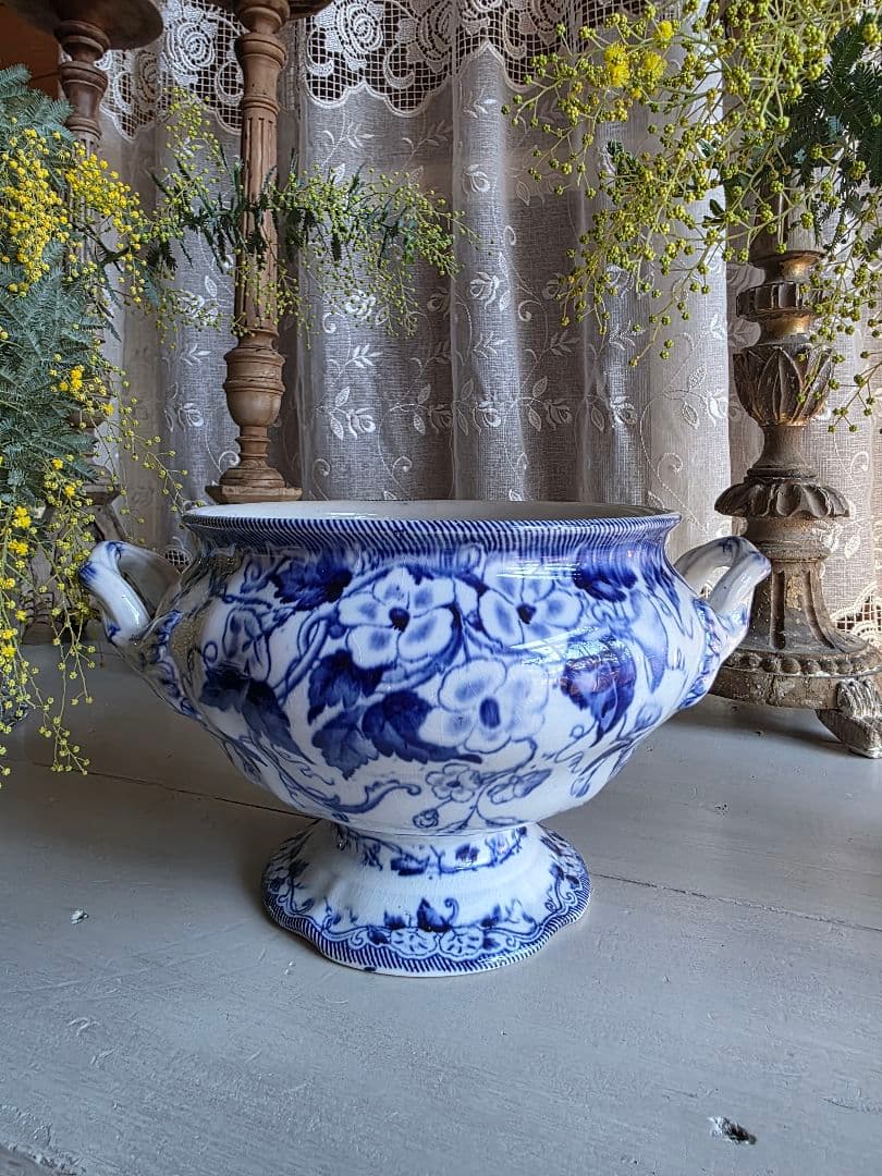 フランスアンティーク CREIL MONTEREAU FLORA スーピエール