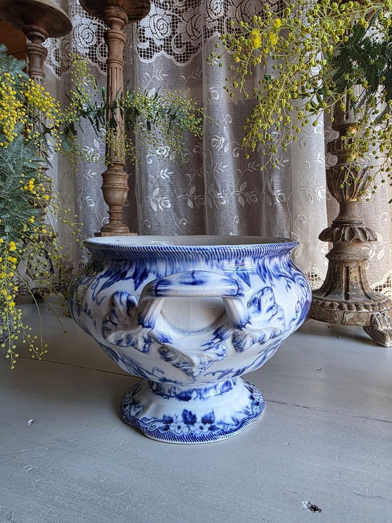 フランスアンティーク CREIL MONTEREAU FLORA スーピエール