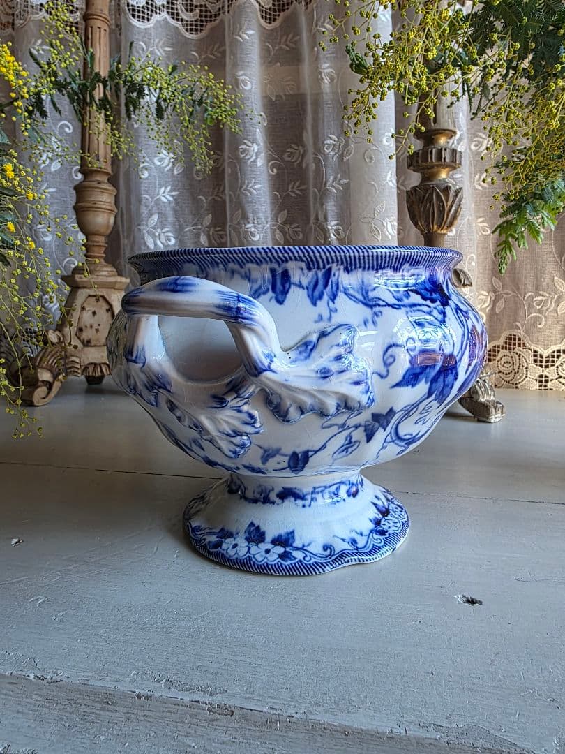 フランスアンティーク CREIL MONTEREAU FLORA スーピエール