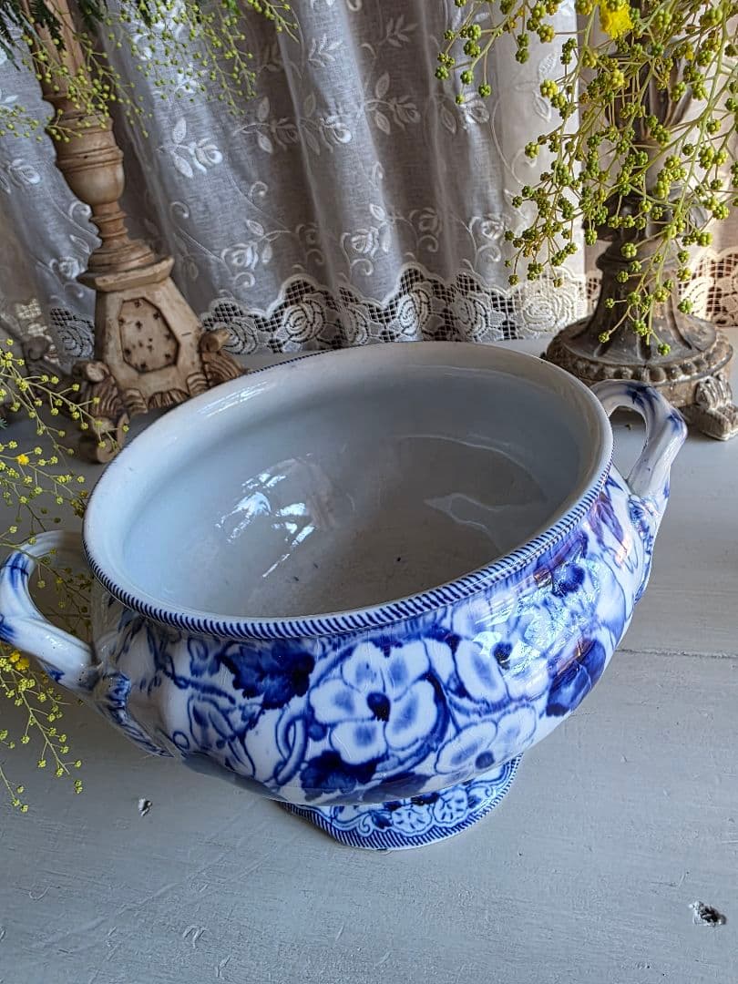 フランスアンティーク CREIL MONTEREAU FLORA スーピエール