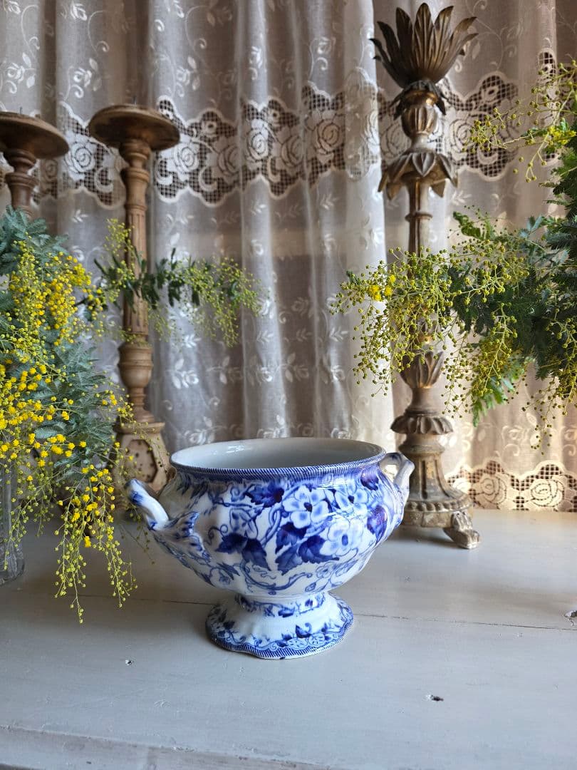 フランスアンティーク CREIL MONTEREAU FLORA スーピエール