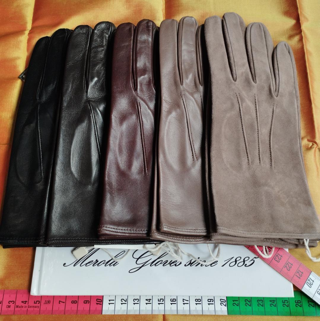 6.0サイズ メローラ ナッパ黒 ライニングなし グローブ 革手袋 MEROLA