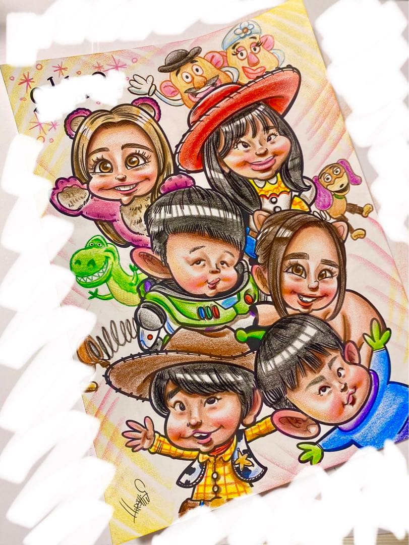 世界で1枚のオーダーメイド似顔絵★敬老の日★ご両親へのプレゼント★感謝の気持ち