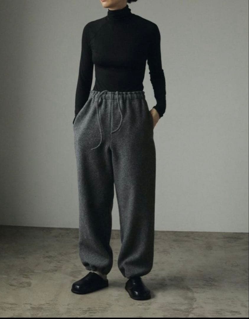 タグ付未使用 anuke Drawstring Wool Pants GRY
