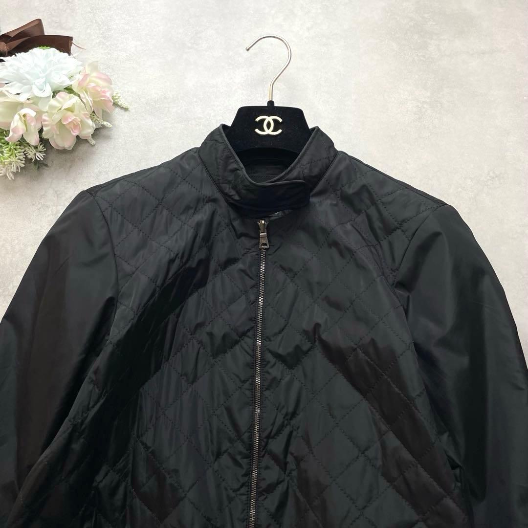 高級感✨プラダ　ブルゾン　キルティングジャケット　三角ロゴ　黒　42 XL