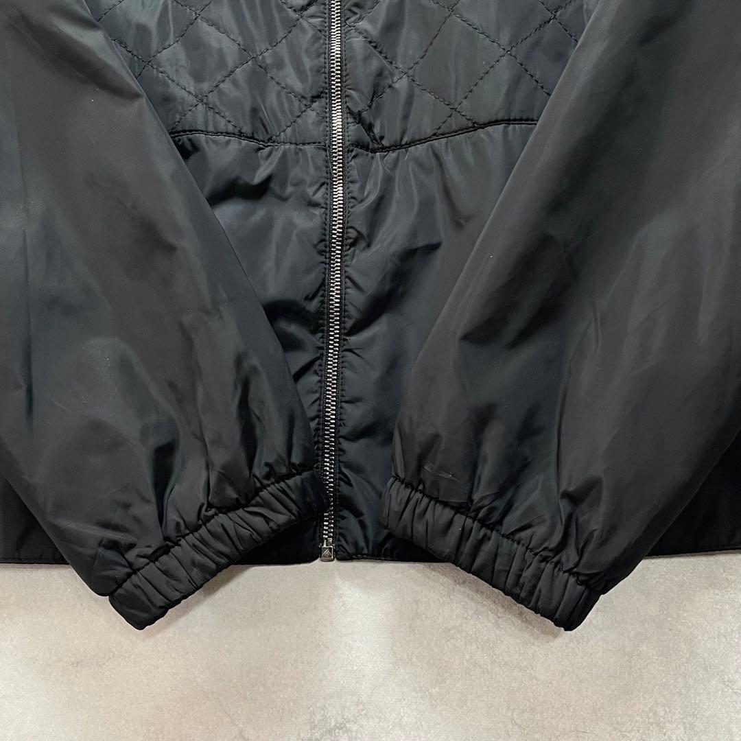 高級感✨プラダ　ブルゾン　キルティングジャケット　三角ロゴ　黒　42 XL