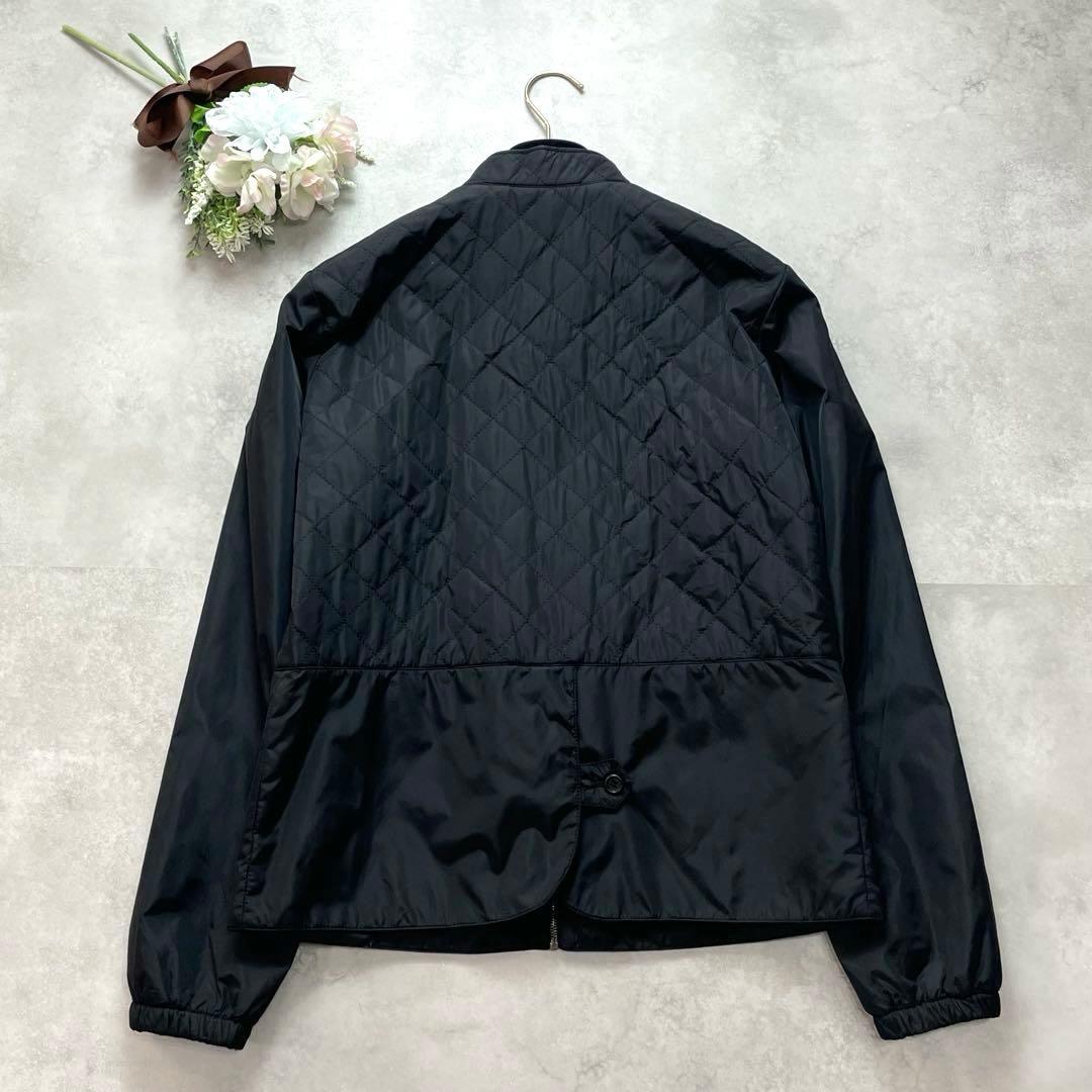 高級感✨プラダ　ブルゾン　キルティングジャケット　三角ロゴ　黒　42 XL