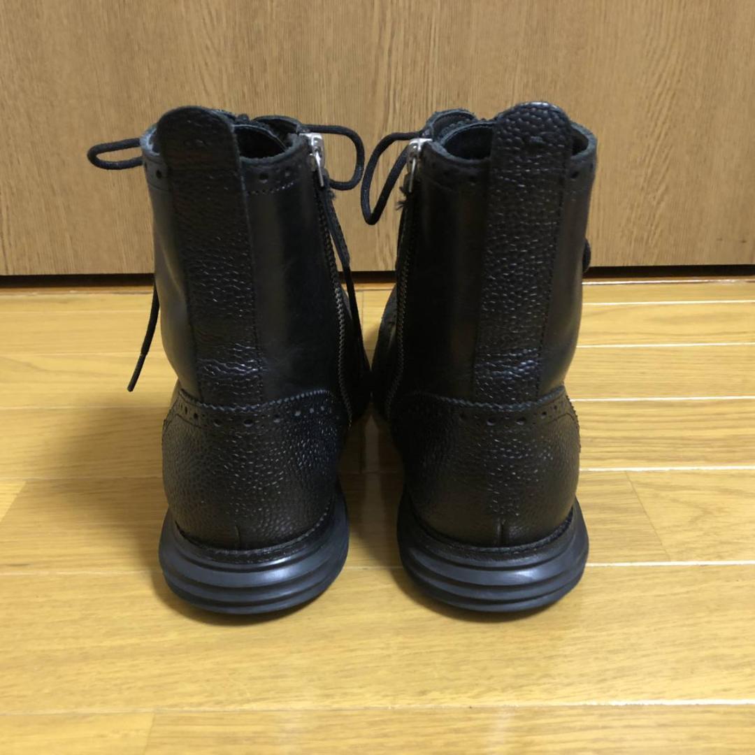 コールハーン ジップアップ ウイングチップブーツ