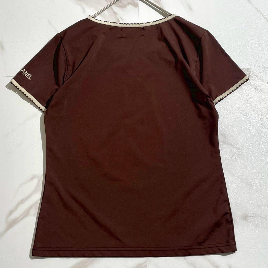美品✨️CHANEL ココマーク刺繍 ロゴ ビンテージTシャツ エンブロイダリー