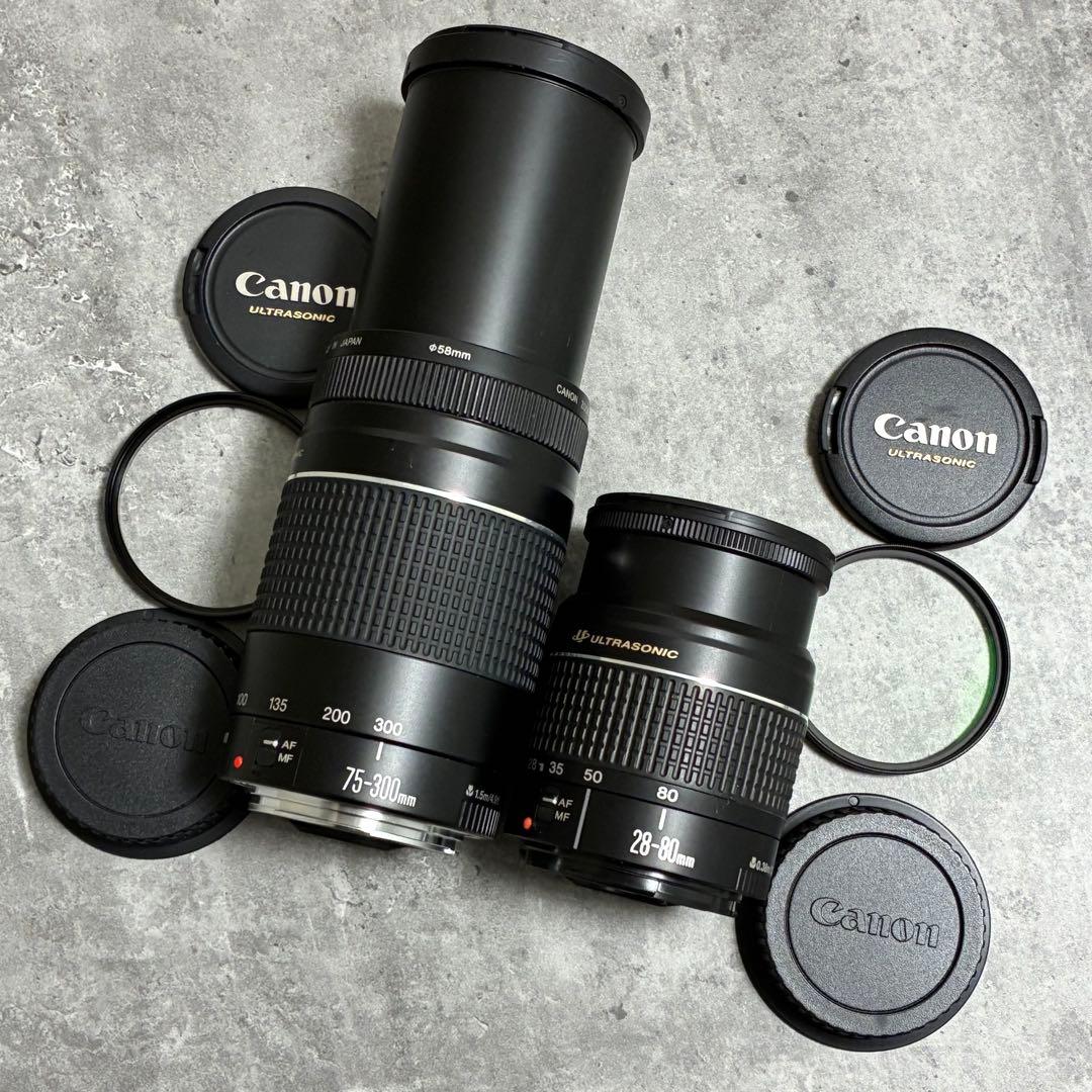 ⭐️美品⭐️キャノン Canon EF75-300, 28-80mm ダブルレンズ