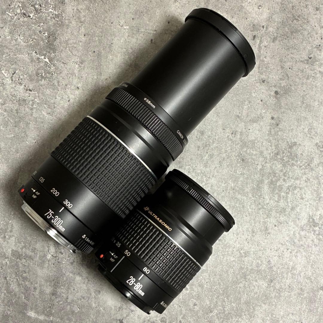⭐️美品⭐️キャノン Canon EF75-300, 28-80mm ダブルレンズ