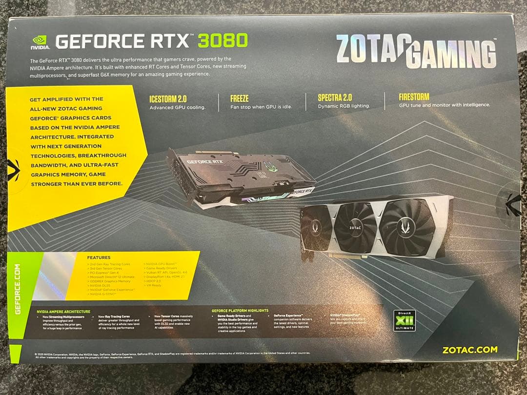 【非LHR版】ZOTAC GEFORCE RTX3080