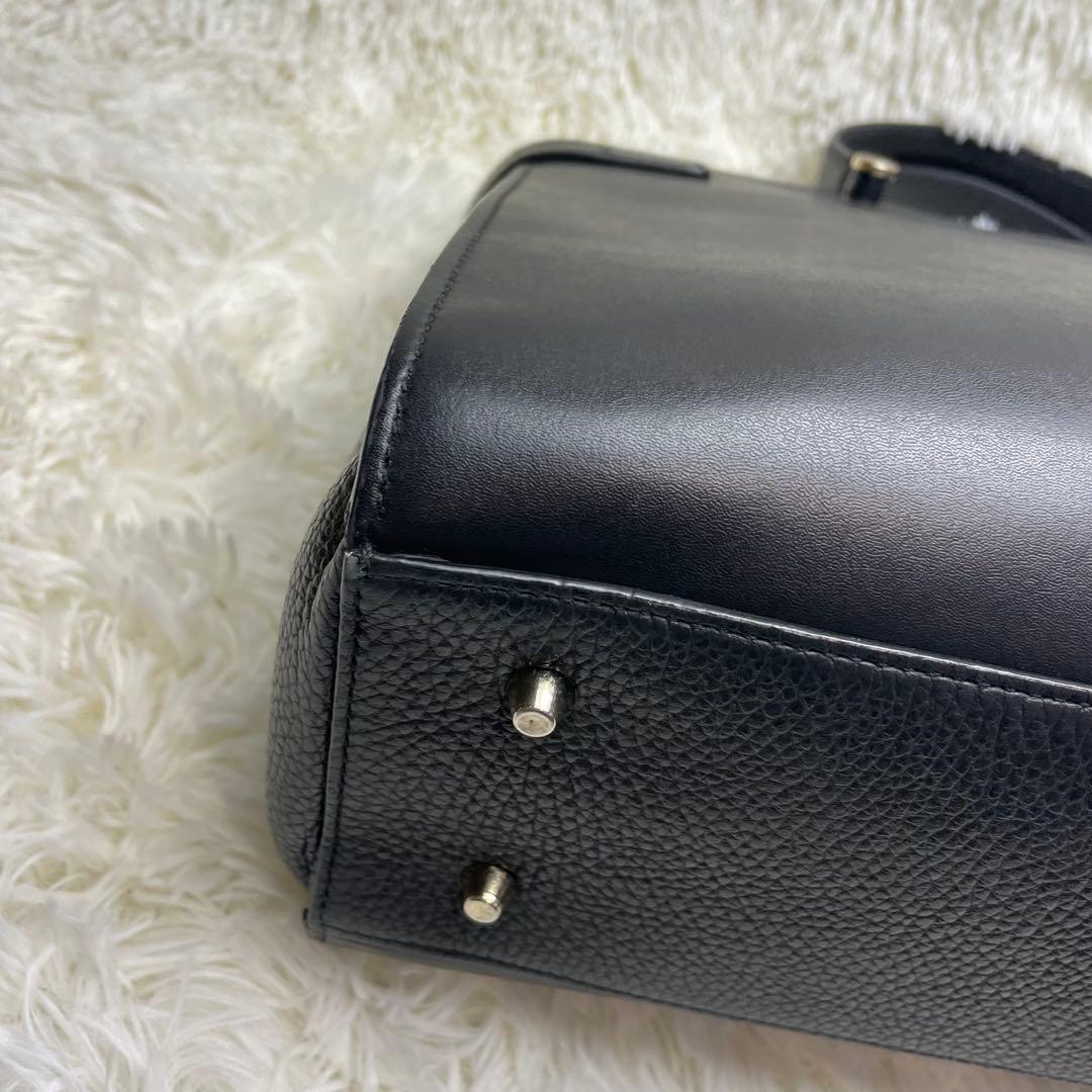 【美品】フルラ レディ M トートバッグ A4 レザー ブラック 2way