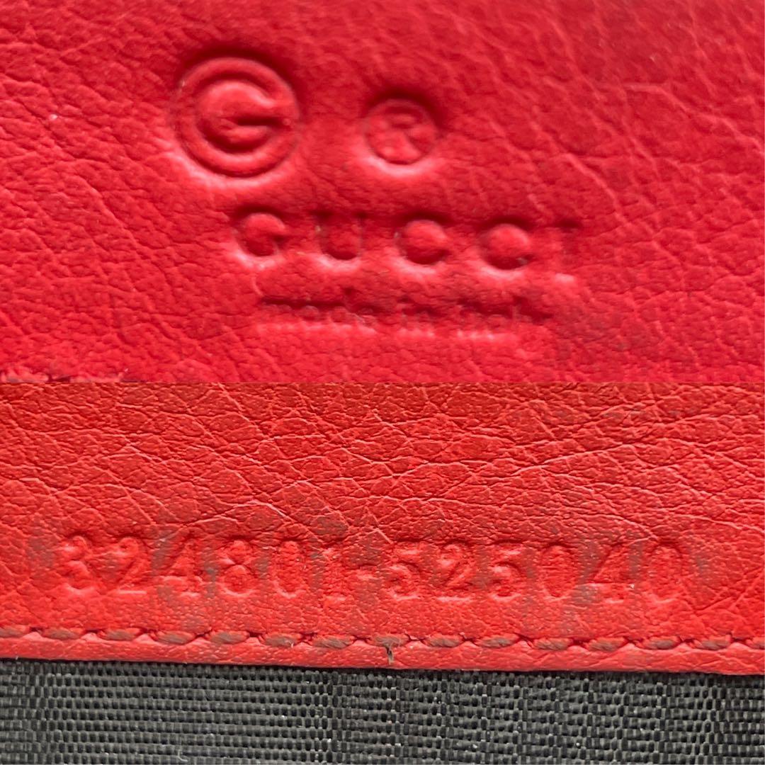 【美品】GUCCI　グッチ　ケース　レザー　赤　レッド　GG総柄