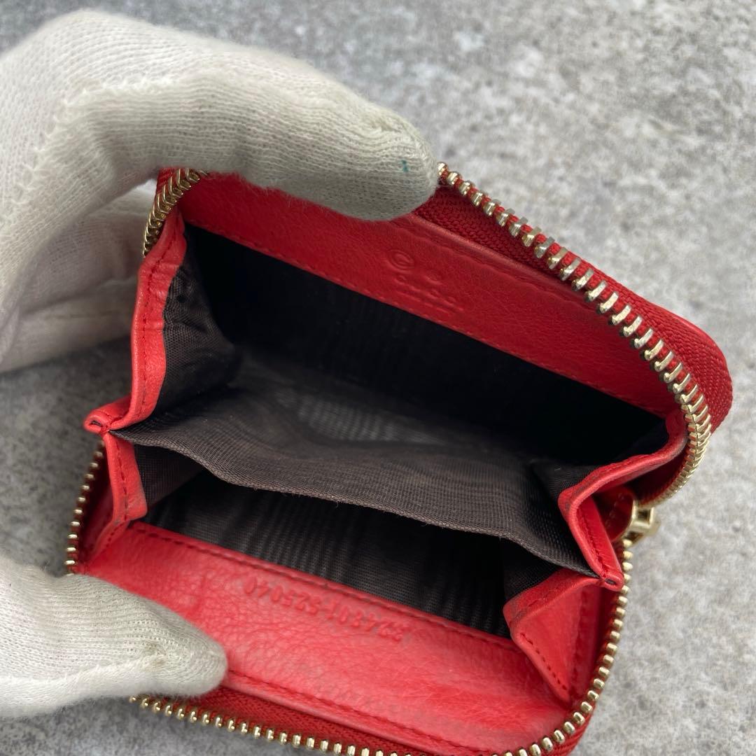 【美品】GUCCI　グッチ　ケース　レザー　赤　レッド　GG総柄