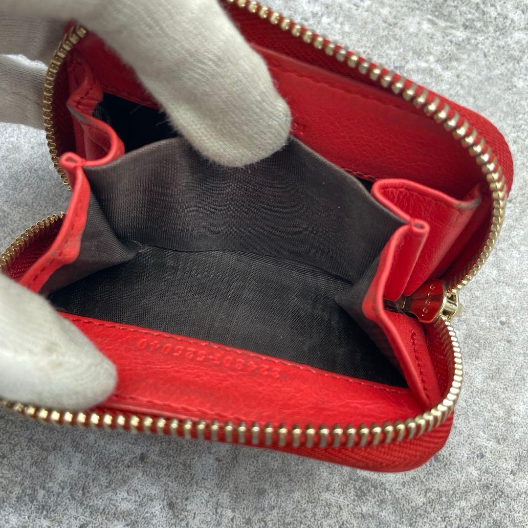 【美品】GUCCI　グッチ　ケース　レザー　赤　レッド　GG総柄